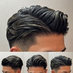 Barbers Haircut, Mens Haircuts Straight Hair, Asian Haircut, Pompadour Hairstyle, Taper Fade Haircut, Mens Hairstyles Thick Hair