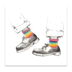 Elevate your space with the vibrant flair of the "Rainbow Socks and Doc Martens" digital print. This captivating piece, meticulously hand-drawn and created with mixed-media techniques, features a whimsical illustration of rainbow-colored socks paired with iconic Doc Martens shoes. Whether displayed in your bedroom, closet, or any space craving a touch of fashionable eccentricity, this print is a conversation starter and a testament to your appreciation for unique, high-quality art. Features: 🌈 Drawing Doc Martens, Doc Martens Pattern, Dr Martens Illustration, Dr Martens Painted, Doc Martens Colorful, Doc Martens Shoes, Rainbow Socks, Quirky Decor, Mixed Media Techniques