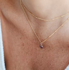 A decadent purple CZ stone to symbolise the June birthstone - Alexandrite. This luscious hued stone is not just a meaningful gift for the June babes but also can be gifted as a sign of hope and happiness. Rectangle Necklace, Tiny Pendant, Oval Necklace, Symbol Necklace, Zodiac Necklaces, June Birthstone, June Birth Stone, Drop Necklace, A Sign