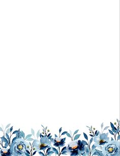 a blue flower border with white background