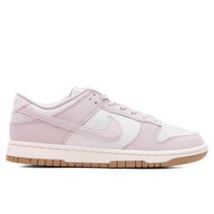 Taking on a leather upper, the Nike Dunk Low introduces a new iteration. The silhouette features perforations at the toe box, mid-panel, and collar. Air cushioning resides at the heel, while the Nike branding is embroidered at the heel. The tongue tag features branding, while the rubber outsole underneath solidifies the remainder of the design. DUE TO THE LIMITED NATURE OF THIS PRODUCT, ALL SALES ARE FINAL. THIS ITEM IS NOT ELIGIBLE FOR DISCOUNTS OR SPECIAL PROMOTIONS. Leather upper Leather over Wishlist 2024, Pink Teddy Bear, Shoe Wishlist, Cute Nike Shoes, Shoe Inspo, Cute Nikes, Pink Nikes, Swag Shoes, Latest Shoes