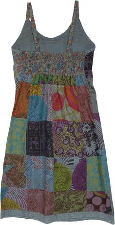 Steel Blue Grey Cotton Patchwork Hippie Sleeveless Dress | Dresses | Grey | Sleeveless, Patchwork, Junior-Petite, Vacation, Floral, Printed Vacation Fashion 2023, Purple And Blue Outfit, Purple Outfit Ideas, Purple Cloth, Cotton Short Dresses, Sleeveless Cotton Dress, Boho Hippie Dress, Purple Fits, Dresses Purple