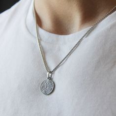 Silver Coin Pendant Necklace Box Chain For Men - Necklace - Boutique Wear RENN Silver Coin Necklace, Mens Necklace Pendant, Chain For Men, Coin Pendant Necklace, Necklace Box, Silver Coin, Mens Pendant, Coin Necklace, Coin Pendant