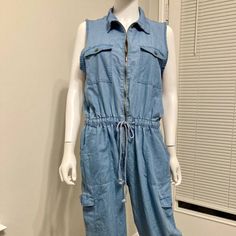 Nwt Love By Chesley Blue Denim Sleeveless Jumpsuit Sz 1x Casual Sleeveless Light Wash Jumpsuits And Rompers, Casual Sleeveless Medium Wash Denim Jumpsuit, Blue Sleeveless Cotton Denim Jumpsuit, Casual Sleeveless Medium Wash Jumpsuits And Rompers, Sleeveless Blue Cotton Denim Jumpsuit, Casual Denim Sleeveless Jumpsuit, Light Wash Sleeveless Cotton Denim Jumpsuit, Sleeveless Denim Jumpsuits And Rompers With Pockets, Casual Sleeveless Denim Blue Jumpsuits And Rompers