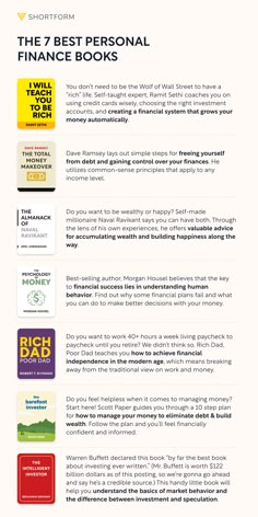 the 7 best personal finance books for small business owners infographical design and layout