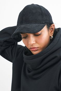 Minimalist, practical, and stylish, our Mason Corduroy Baseball Hat is pure streetwear-chic. In soft cotton cord fabric, she's got an adjustable back strap with velcro fastening to ensure the right fit, and her clean, laid-back aesthetic eschews any obvious branding or fussy details. For weekends, workdays, or 'don't wanna style my hair' days, Mason is a grab-and-go cap to complete your look.[SPLIT] Available in one size. Adjustable fit. Approximately 22.5" (56 cm) in circumference. 100% Corduro Casual Black Corduroy Hat, Adjustable Ribbed Cap, Adjustable Cotton Baseball Cap For Winter, Everyday Corduroy Snapback Baseball Cap, Casual Corduroy Baseball Cap For Winter, Winter Casual Corduroy Baseball Cap, Casual Ribbed Hat For Everyday, Casual Corduroy Baseball Cap With Curved Bill, Casual Everyday Ribbed Hat