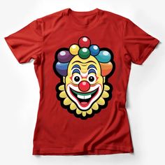 Colorful Clown Face T-Shirt, Vibrant Circus Clown Graphic Tee, Fun Carnival Apparel, Unisex T-shirt Female T-Shirt Custom graphic T-Shirt.Customize your color Wings Artwork, Foodie Outfit, Clown Face, Unicorn Cookies, Hipster Cat, Modern Womens Fashion, Retro Dog, Clown Faces, T Shirt Female