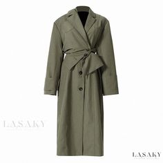 Lasaky - Exquisite Deconstructed Lapel Collar Single Breasted Trench Coat with Detachable Layered Design Windbreaker Fashion, Fitted Midi Dress, Coat Design, Collar Designs, Seasonal Fashion, Lapel Collar, Casual Fits, Big Size, Single Breasted