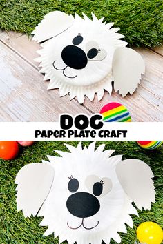 the paper plate craft is made to look like a dog