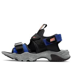 (WMNS) Nike Canyon Sandal 'Black Hyper Blue' CV5515-003 (Velcro/Women's) Blue Sandals, Sneakers Men Fashion, Nike Huarache, Stylish Sneakers, Black Sandals, Perfect Pair, Black Blue, Blue Black, Sneakers Nike