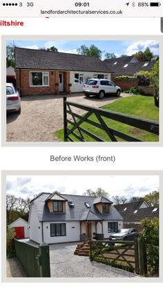 the before and after pictures of a house being advertised for sale in lancashire, england