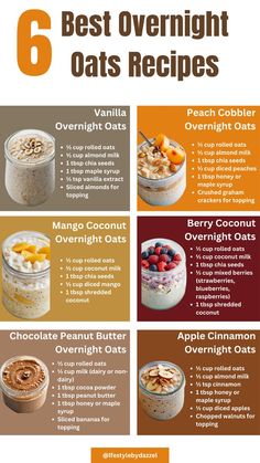 10 Best Overnight Oats, Healthy Oatmeal Meal Prep, Overnight Oats And Yogurt, Overnight Oat Breakfast, Overnight Oats Fruit Recipe, Overnight Oats Add Ins, Overnight Oats Sweet Potato, Overnight Vanilla Oats, Overnight Oats For Gerd