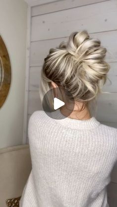 Cute Updos Tutorials, Pony Upstyles, Ponytail Pull Through, Long Hair Messy Hairstyles, Medium Length Hair Styles Ponytail, Hairstyles Pulled Up, Updo With Ponytail, Easy Long Hair Updo, High Curly Ponytail