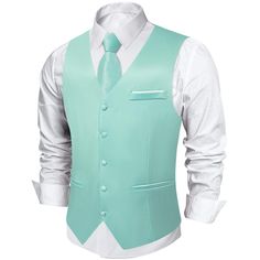 PRICES MAY VARY. 【Satin Waistcoat-Design】Men's suit vest main fabric composition is Satin and Polyester, V-neck design, 2 straight pockets, 1 decorative left chest pocket, 5 buttons, adjustable back strap. High abrasion resistance, lightweight, wrinkle-resistant and stiff, comfortable and wrinkle-resistant, breathable. 【Men's Suit Vests-Size Tips】To avoid you get the wrong suit vest. Please be sure to carefully refer to the clothing size chart in the picture before you buy. Dry-cleanable and han Waistcoat Design, Mens Dress Vests, Waistcoat Designs, Bright Blue Dresses, Mens Suit Vest, Dress Vest, Vest And Tie, Blue Shirt Dress, Men's Suit