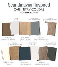 the names and colors of different types of wood flooring materials for cabinets, doors, windows