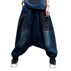 Introducing the 2023 Autumn Collection's dark overlapped harem denim pants—the pinnacle of fashion elegance and comfort! Feel the spirit of summer with this high-waisted. baggy. rubber closure masterpiece. crafted to perfection with a patchwork of vintage allure and modern-day fashion.Why These Pants are a Summer Must-HaveReady to take your summer wardrobe to the next level? These pants embrace the perfect balance between classic vintage and contemporary chic. with patchwork details and a rubber Drop Crotch Jeans, Unique Pants, Denim Clothing, Autumn Collection, Current Trends, Contemporary Chic, 2023 Autumn, Denim Patchwork, Current Fashion Trends