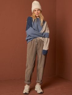 Indi & Cold Cord Trousers - Cement on Garmentory