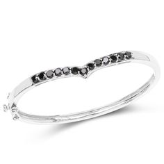 2.28 Carat Genuine Black Diamond .925 Sterling Silver Bangle Metal stamp925 Sterling MetalSterling silver Materialmetal, gemstone Gem TypeBlack diamond Minimum total gem weight2.28 carats Settingprongs Item Length7.50 inches Height0.19 inches Width0.33 inches Length7.50 inches Stone Weight2.28 carats Black Diamond Bracelet, Classic Bangles, Tanzanite Bracelet, Black Diamond Jewelry, Silver Diamond Jewelry, Blue Topaz Bracelet, Sterling Silver Bangle Bracelets, Diamond Bangles Bracelet, Sterling Silver Bangle