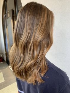 Blonde To Chestnut Brown Hair, Hair Gloss Color Shades, Italian Brown Hair, Hot Toffee Blonde Hair, Lighter Front Hair Highlights, Eloise Mumme Hair, Bronze Babylights, Warm Babylights, Honey Brown Hair Short