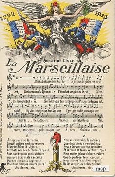 an advertisement for the french musical company, la marseilaise on a sheet