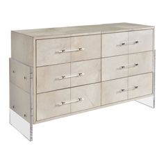 an image of a white dresser with drawers