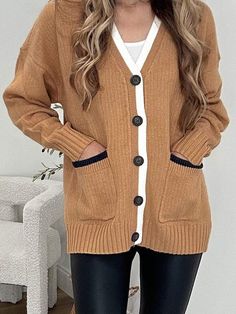 SPU: YSYYJ240812099 Style: Casual Color: Khaki/Green/Black Season: Autumn/Winter Neckline: V Neck Sleeve Length: Long Sleeve Material: Blend Size: S/M/L/XL/2XL Size Chart： Length Bust Sleeve Length CM inch CM inch CM inch S 72 28.3 95 37.4 62 24.4 M 73 28.7 100 39.4 63 24.8 L 74 29.1 105 41.3 64 25.2 XL 75 29.5 110 43.3 65 25.6 2XL 76 29.9 115 45.3 66 26.0 This data was obtained from manually measuring the product, it may be off by 1-2 CM.