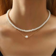 Pearl Necklace 15.75” Choker Style Very Cute Diy Choker, Dainty Pearl Necklace, Choker Style, Beaded Choker, Womens Jewelry Necklace, Choker, Pearl Necklace, Jewelry Necklaces, Necklaces