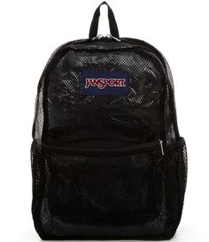 From JanSport®&#x2C; this backpack features:one large main compartmentdual side water bottle pockets15" mesh laptop sleevefront zippered pocketiconic straight-cut&#x2C; padded shoulder strapsfully padded back panel600 denier bottom boot17 x 12.5 x 6"&#x2C; dimensions15.5-ounce&#x2C; weight16 x 12.5" laptop dimensionspolyester Imported. Jansport Mesh Backpack, Black Mesh Bag For Outdoor Activities, Black Mesh Bags For Outdoor Activities, Everyday Black Mesh Backpack, Black Mesh Backpack For Travel, Black Mesh Standard Backpack, Black Backpack With Water Bottle Pocket For School, Casual Mesh Backpack For Back To School, Mesh Bags For Everyday Use And Back To School