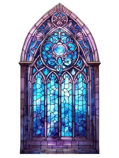 a stained glass window in the shape of a church's entrance with flowers and leaves on it