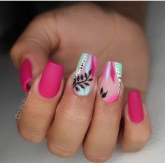 Gel Nail Art Designs 2023, Tropical Nail Ideas, Tropical Nail Art, Nail 2023, Summer Nails 2023, Unghie Nail Art, Coral Nails