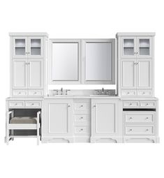 an image of a bathroom setting with double sinks and cabinets in white color, measurements