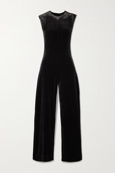 Norma Kamali's jumpsuit has a glamorous '70s feel. It's made from plush 4-way stretch velvet and tailored for a slim fit with wide legs. Style yours with point-toe pumps and a small clutch. Velvet Jumpsuit, Norma Kamali, Stretch Velvet, Wide Legs, Black Jumpsuit, Monte Carlo, Black Stretch, Black Media, Net A Porter