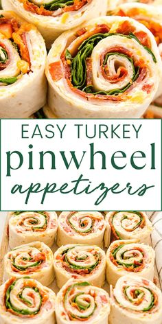 easy turkey pinwheel appetizers with spinach and cheese