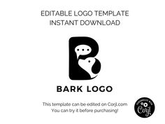 the logo for bark locoo is shown in black and white, with an image of a