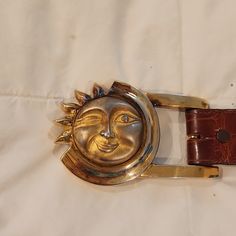 Kisselstein Cord Sterling Celestial Sun Belt Buckle And A Lucchese Belt. Belt Can Be Changed For Any Size. Buckle Can Be Cleaned To Shine. No Scratches. I Have Not Cleaned The Sterling Silver. Cord Belt, Sun Belt, Celestial Sun, To Shine, Belt Buckle, Brown Gold, Belt Buckles, Buckle, Women Accessories