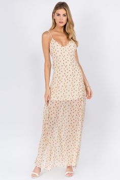 Take a vacay with bae and bring our Sunny Days Floral Maxi Dress With Back Ruffle! Florals in red and green adorn the yellow base. This maxi has adjustable straps, a back ruffle detail and side slits. Spring Sundress With Ruffle Hem, Maxi Length, Spring Maxi Sundress With Ruffle Hem, Spring Slip Dress With Spaghetti Straps And Lining, Casual Lined Slip Dress For Spring, Spring Maxi Dress With Ruffles And Spaghetti Straps, Summer Floral Print Maxi Slip Dress, Casual Maxi Dress With Floral Print And Ruffled Straps, Floral Print Maxi Slip Dress For Summer, Spring Maxi Dress With Ruffled Straps For Brunch