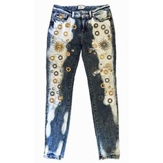 Bleached Jeans, Fausto Puglisi, Embellished Jeans, Jeans Online, Street Chic, World Of Fashion, Brunei, Birmingham, Diy Ideas