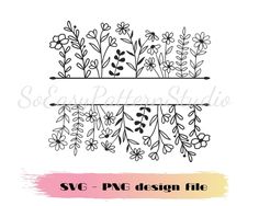 svg file with flowers and plants on it