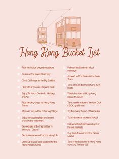 the hong kong bucket list is shown here