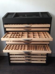 three drawers are stacked on top of each other