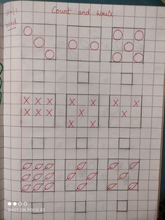 a hand drawn sudato board with red crosses on it and numbers written in the middle