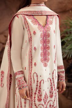 Brand: Zaha By Khadijah ShahProduct Code: ZL24-09A ELANIACollection: Zaha By Khadijah Shah Summer Lawn CollectionFabric: Lawn DESIGN DETAILS: Embroidered Front Center Panel (Lawn) 1 Piece Embroidered Front Left Side Panel (Lawn) 1 Piece Embroidered Front Right Side Panel (Lawn) 1 Piece Dyed Back (Lawn) 1 Piece Dyed Sleeves (Lawn) 1 Piece Embroidered Sleeves Patti (Lawn) 1 Meter Embroidered Hem Border 1 (Organza) 1 Meter Embroidered Hem Border 2 (Organza) 1 Meter Embroidered Duppata Centre (Voile) 2.66 Meters Embroidered Duppata Pallu Patti (Voile) 2.25 Meters Dyed Trouser (Cambric) 2 Meters Fabric details: Lawn, Organza, Voile, Cambric DISCLAIMER:* Lining, Laces, and Tassels are not included in unstitched variants.* Embellishment items in stitched outfits are subject to market availability Luxury Unstitched Lawn Suit For Diwali, Luxury Fitted Lawn Suit With Dabka Work, Luxury Embroidered Lawn Suit For Festive Season, Luxury Lawn Suit With Dabka In Organza, Luxury Lawn Suit With Dupatta In Shantoon, Luxury Chanderi Lawn Suit With Sheer Dupatta, Luxury Cutdana Lawn Suit For Festivals, Luxury Bollywood Style Red Lawn Suit, Luxury Semi-stitched Lawn Suit With Dabka Details