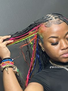 Hair Protective Styles, Rainbow Braids, Swag Pics, Hair Color Options, Colored Braids, Pretty Braided Hairstyles, Sophomore Year, Hot Hair Styles, Hair Inspiration Color