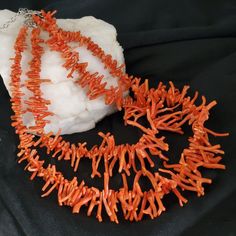 "Chiesa San Michele" Sophisticated Natural Coral Double Necklace. Ideal Condition, Aaa High-Grade Genuine Coral. Coral Branches Size (Largest) 35 Mm - 2.3 Mm And (Smallest) 15 Mm -10mm. Silver-Plated Parts. Source Of Coral - Alghero Is A City On The Northwest Coast Of Sardinia, Italy. 2 Strings, Customize Size 17.5' - 21' With 2' Adjustable Chain. Made For Neiman Marcus. I Ship Fast/Safe Before The Holiday Rush - Treat Yourself Check A Great Selection Of Sterling Silver Unique Jewelry, Quality & Luxury Red Sterling Silver Necklace, Handmade Elegant Red Coral Necklace, Elegant Handmade Red Coral Necklaces, Elegant Single Strand Red Coral Necklaces, Elegant Single Strand Red Coral Necklace, Luxury Coral Jewelry For Gifts, Luxury Coral Jewelry For Gift, Luxury Handmade Orange Jewelry, Luxury Red Coral Necklaces