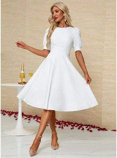 JJ's House No Polyester Midi Scoop Spring Summer A-line Yes White S Height:5.7ft(174cm) Bust:33.5in(85cm) Waist:26in(66cm) Hips:36in(91cm) Church Hall Reception Tea-Length Dress. #JJ's House #No #Polyester #Midi #Scoop #Spring #Summer #Aline #Yes #White #S #Church #Hall #Reception #TeaLength #Dress Sunday Dress Outfit Church, Baptism Outfit Women, White Church Dress, Sunday Dress Outfit, Modest White Dress, White Dress Classy, Spring Midi Dress, Confirmation Dresses, White Knee Length Dress