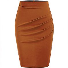 Nwt: Grace Karin Elegant Ruched Front Pencil Business Skirt, Women’s Size Small. Product Description: Flattering Fit, Form Fitting Pencil Skirt, You Can Wear It In Comfort. Knee Length Makes It Most Suitable For Office Wear. Featuring A Pleated Front With Concealed Zipper In The Back, Hip Wrapped Silhouette Hugs The Body And Shows Off Your Curves. Make You Looks More Professional And Elegant. Product Details: Ruched Front Design Hidden Back Zipper Closure Knee Length Slim Fit Unlined Materials: Orange Lined Skirt For Workwear, Orange Lined Skirt For Work, Orange Workwear Skirt With Lining, Orange Skirt For Work, Elegant Fitted Orange Bottoms, Fitted Brown Ruched Bottoms, Knee-length Ruched Skirt For Work, Fitted Orange Pleated Skirt, Fitted Orange Skirt