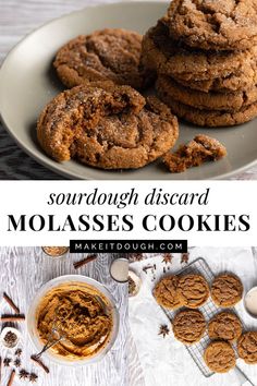 Learn how to make soft and spiced Sourdough Molasses Cookies from scratch with this easy recipe. Made with sourdough discard and rich molasses, these cookies are a flavorful way to use up your starter. Check out more sourdough recipes and ideas at makeitdough.com. Overnight Recipes, Cookies From Scratch, Frozen Cookie Dough, Homemade Sourdough, Molasses Cookies, Spice Cookies