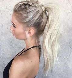 A high ponytail is popular because it is so versatile and easy to do. Worn slick and straight, it is a perfect complement to a gown at a formal event, and its messy wavy version is a good idea for a fun and flippy casual look. No matter what your preference or personal style is, … Tousled Ponytail, High Ponytail Ideas, Ponytail Ideas, Women Haircuts Long, Pretty Braids, Short Blonde Haircuts, Cute Braided Hairstyles