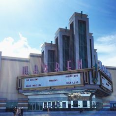 the marquee for an old movie theater