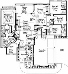 this is the floor plan for these luxury home plans, which include two master suites and three